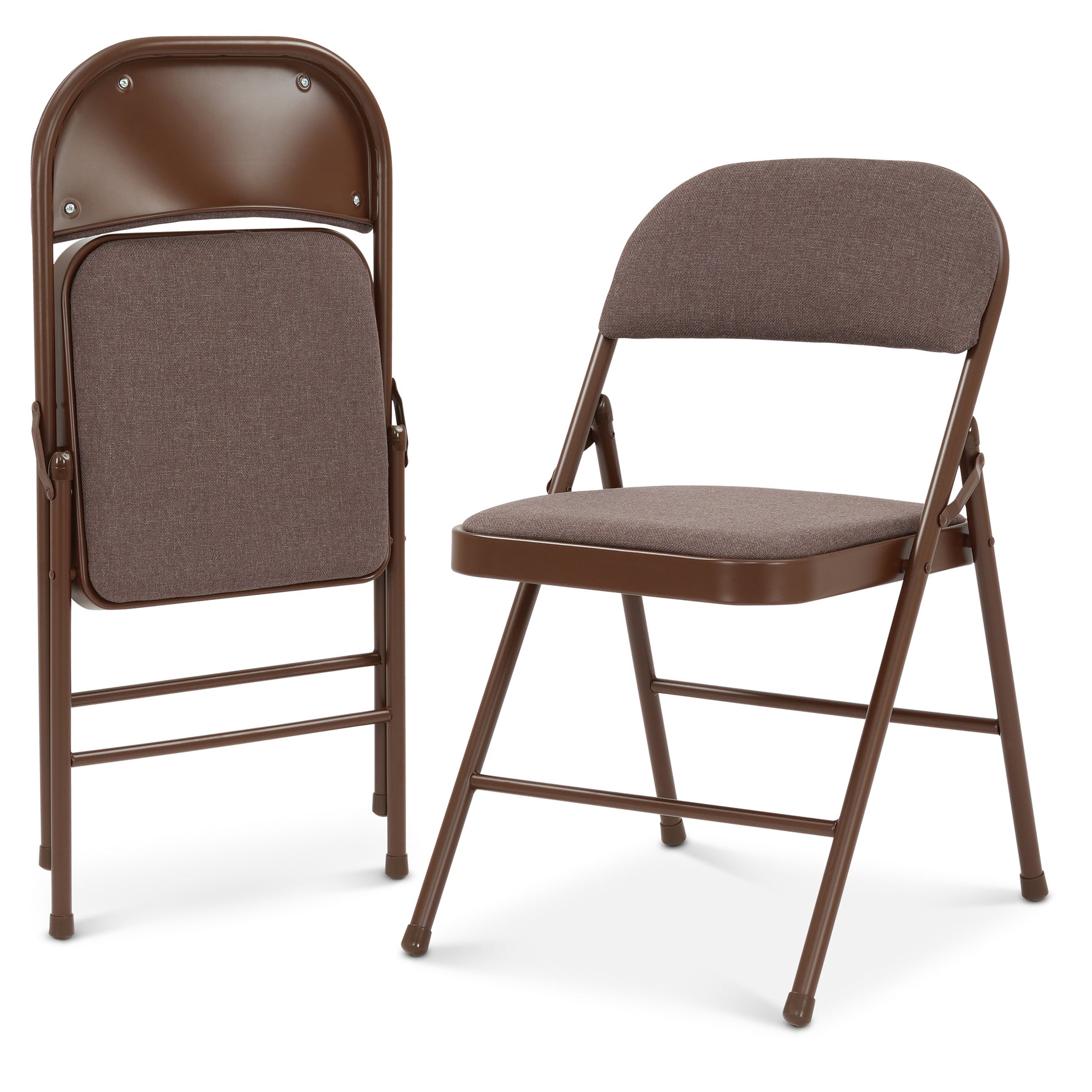Folding Fabric Office Dining Chair - Brown