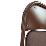 Folding Fabric Office Dining Chair - Brown