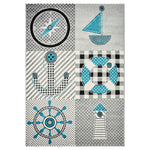 Tapis nautique bleu et gris - Enfants