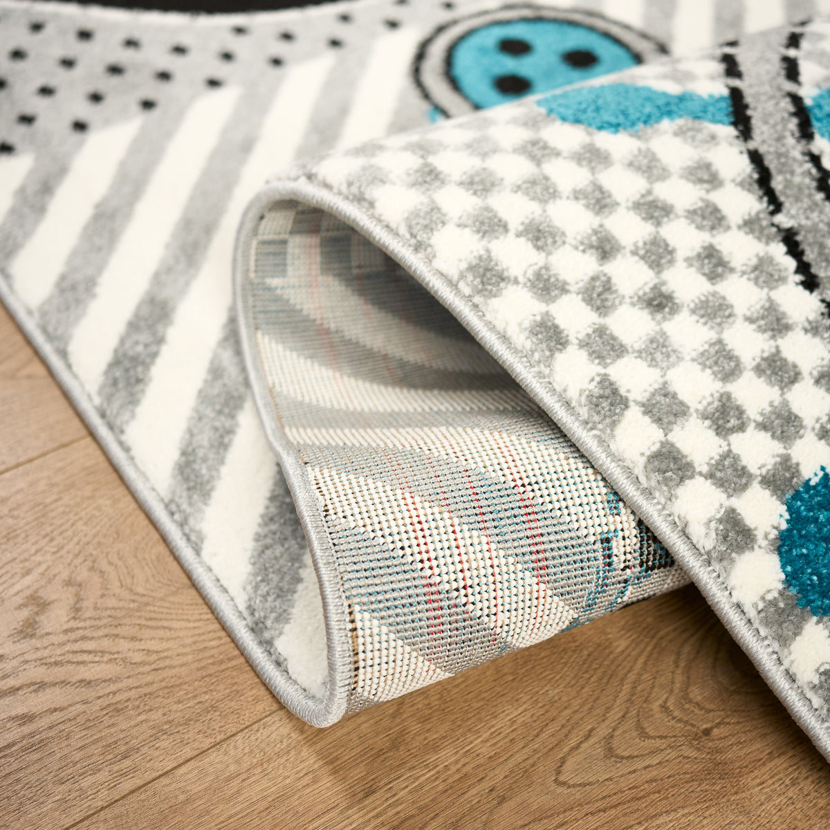 Tapis nautique bleu et gris - Enfants