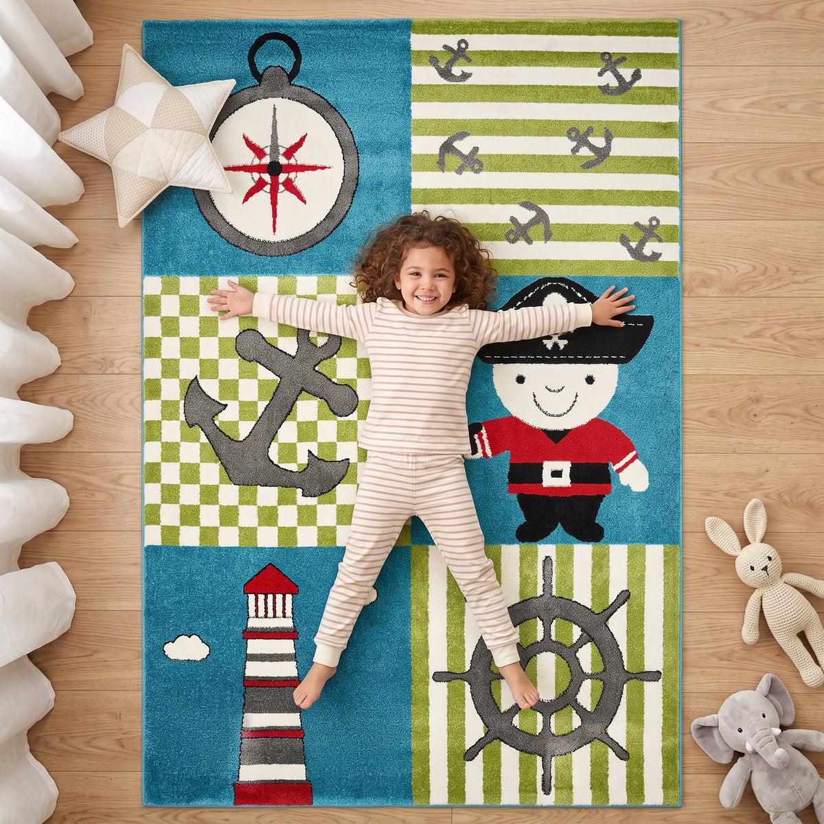Tapis marin bleu et vert - Enfants
