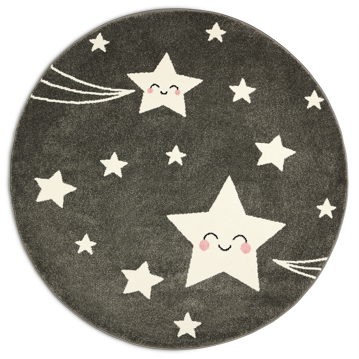 Tapis Étoiles Gris et Blanc - Enfants