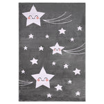 Tapis Étoiles Gris et Blanc - Enfants