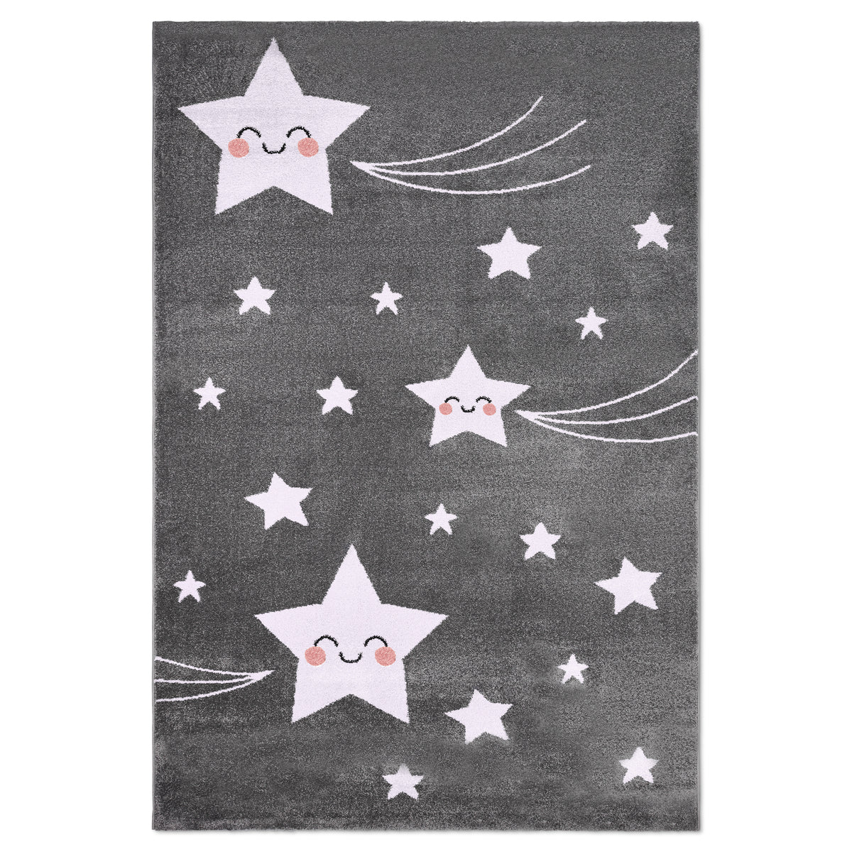 Tapis Étoiles Gris et Blanc - Enfants