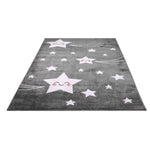 Tapis Étoiles Gris et Blanc - Enfants