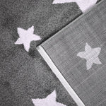 Tapis Étoiles Gris et Blanc - Enfants