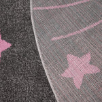 Tapis Étoiles roses et grises - Enfants