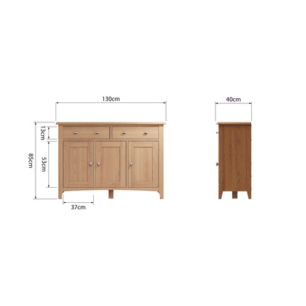 Rowan Oak 3 Door Sideboard