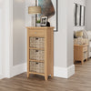 Rowan Oak Tall Table Unit With Wicker Baskets 100cm