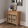 Rowan Oak 2 Drawers 4 Wicker Basket Sideboard