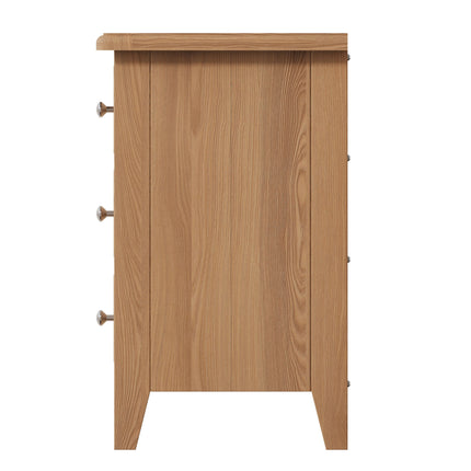 Rowan Oak 3 Drawer Bedside Table