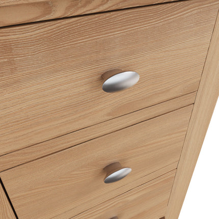 Rowan Oak 3 Drawer Bedside Table