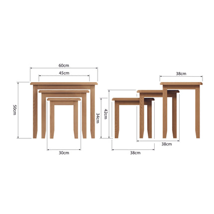 Rowan Oak Nest Of 3 Tables