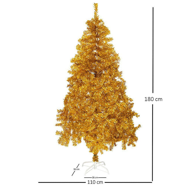 Gold Artificial Fir Christmas Tree - 4-6ft-5056150237006-Bargainia.com