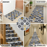 Texas Gold, Grey and White Geometric Stair Runner, Hessian Backed Hallway Runner, Low 9mm Pile, Custom Lengths