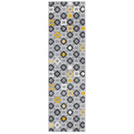 Texas Gold, Grey and White Geometric Stair Runner, Hessian Backed Hallway Runner, Low 9mm Pile, Custom Lengths