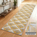 Texas Gold and Grey Chevron Stair Runner, Hessian Backed Hallway Runner, Low 9mm Pile, Belgian Woven, Custom Lengths