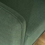 Brixton Green 3 Seater Sofa - Modern Fabric Sofa with Steel Legs