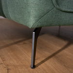 Brixton Green Armchair - Modern Fabric Accent Chair with Steel Legs