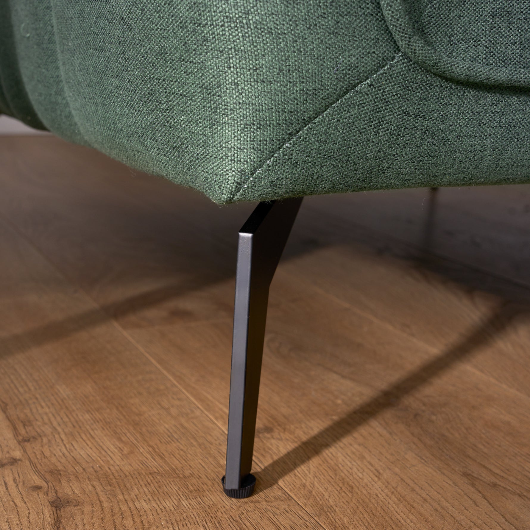 Brixton Green Armchair - Modern Fabric Accent Chair with Steel Legs