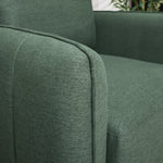 Brixton Green 3 Seater Sofa - Modern Fabric Sofa with Steel Legs