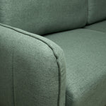 Brixton Green 2 Seater Sofa - Modern Fabric Sofa with Steel Legs