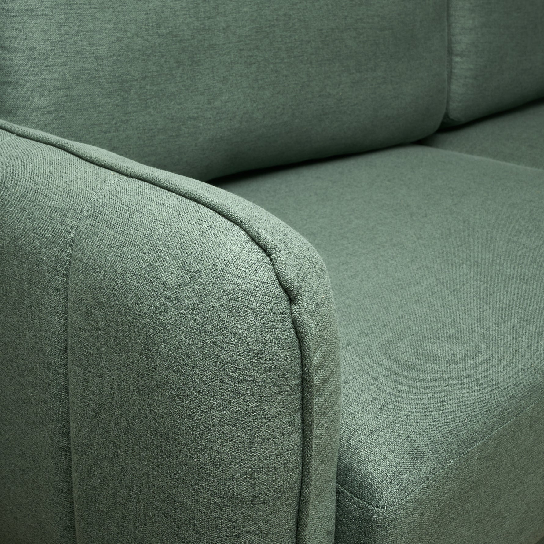 Brixton Green 2 Seater Sofa - Modern Fabric Sofa with Steel Legs