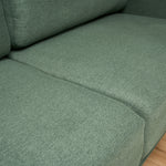 Brixton Green 2 Seater Sofa - Modern Fabric Sofa with Steel Legs