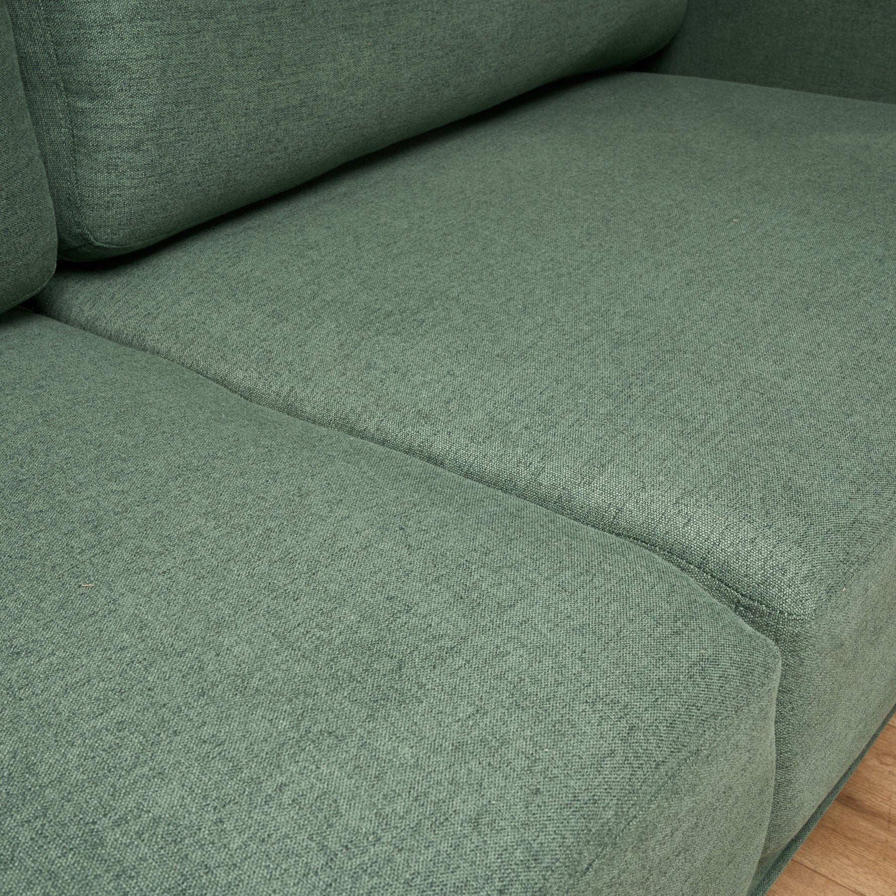 Brixton Green 2 Seater Sofa - Modern Fabric Sofa with Steel Legs