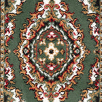 Green Medallion Stair Runner, Persian Style Hessian Backed Hallway Carpet Runner, 60cm Wide, 9mm Pile, Custom Lengths