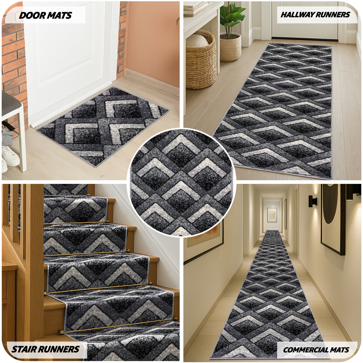 Tapis d'escalier résistant à l'usure - Tapis d'escalier Texas Gold Chevron