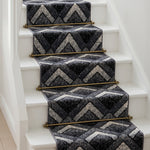 Tapis d'escalier résistant à l'usure - Tapis d'escalier Texas Gold Chevron