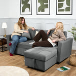 Milo Grey Corner Sofa Bed with Storage - Velvet Sofa Bed & Pull Out Bed