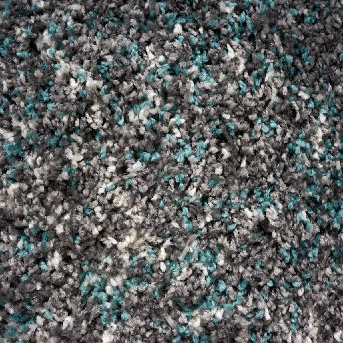 Enjoy Blue and Grey Mottled Shaggy Rug, 4cm Thick Pile, Non-Shedding Polypropylene, Hessian Backed, Multiple Sizes