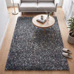 Enjoy Blue and Grey Mottled Shaggy Rug, 4cm Thick Pile, Non-Shedding Polypropylene, Hessian Backed, Multiple Sizes