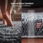Enjoy Blue and Grey Mottled Shaggy Rug, 4cm Thick Pile, Non-Shedding Polypropylene, Hessian Backed, Multiple Sizes