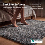 Enjoy Blue and Grey Mottled Shaggy Rug, 4cm Thick Pile, Non-Shedding Polypropylene, Hessian Backed, Multiple Sizes