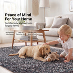 Enjoy Blue and Grey Mottled Shaggy Rug, 4cm Thick Pile, Non-Shedding Polypropylene, Hessian Backed, Multiple Sizes