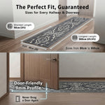 Grey Medallion Stair Runner, Traditional Hessian Backed Hallway Carpet Runner, 60cm Wide, 9mm Pile, Custom Lengths