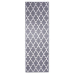 Grey Trellis Stair Runner, Moroccan Geometric Hallway Carpet Runner, Flexible Hessian Backed, 60cm Wide, Custom Length
