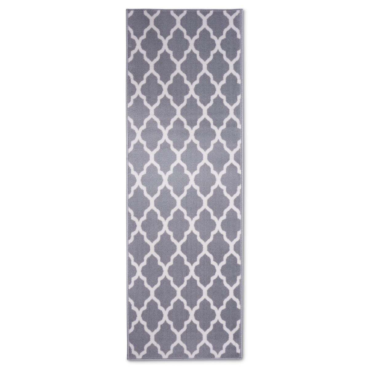 Grey Trellis Stair Runner, Moroccan Geometric Hallway Carpet Runner, Flexible Hessian Backed, 60cm Wide, Custom Length