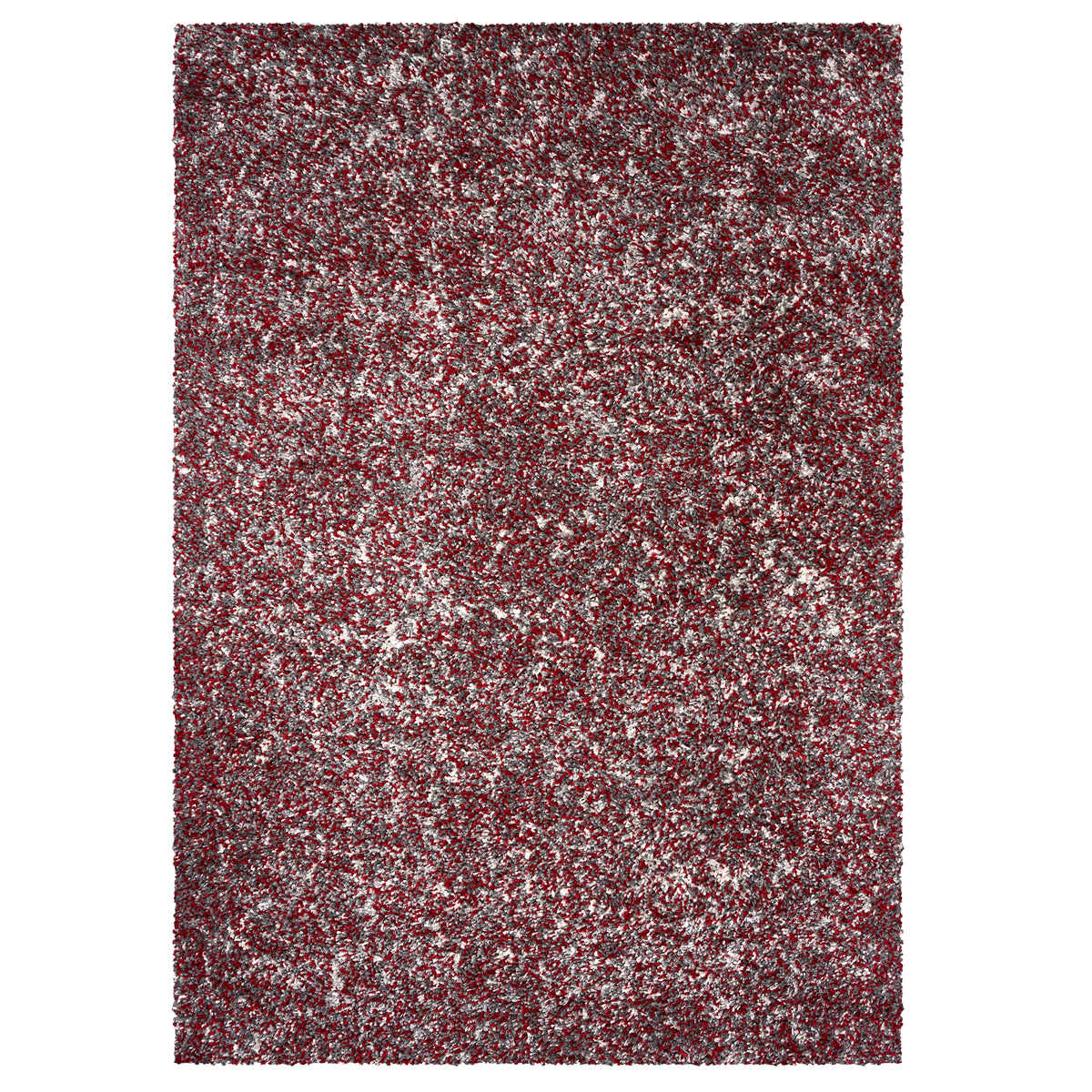 Grey & Red Blend Shaggy Rug - Enjoy