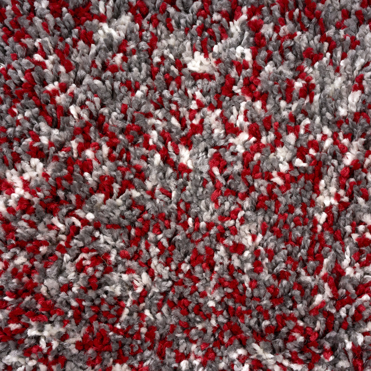 Grey & Red Blend Shaggy Rug - Enjoy