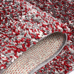 Grey & Red Blend Shaggy Rug - Enjoy