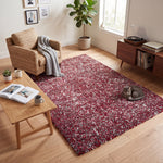 Grey & Red Blend Shaggy Rug - Enjoy