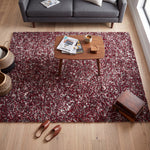 Grey & Red Blend Shaggy Rug - Enjoy