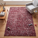 Grey & Red Blend Shaggy Rug - Enjoy