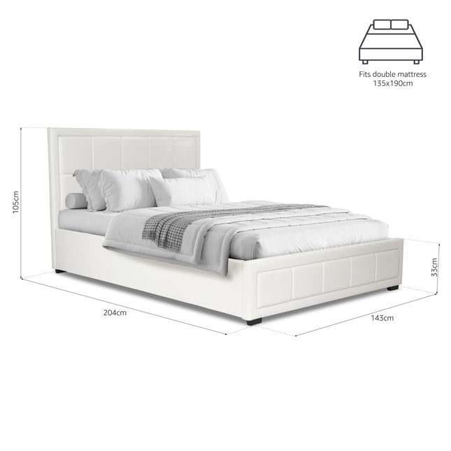 Hollywood Faux Leather Upholstered Ottoman Storage Bed Frame White-5056536118868-Bargainia.com