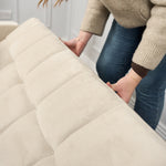 Milo Cream Corner Sofa Bed with Storage - Velvet Sofa Bed & Pull Out Bed