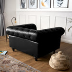 Canapé Chesterfield en similicuir - Noir
